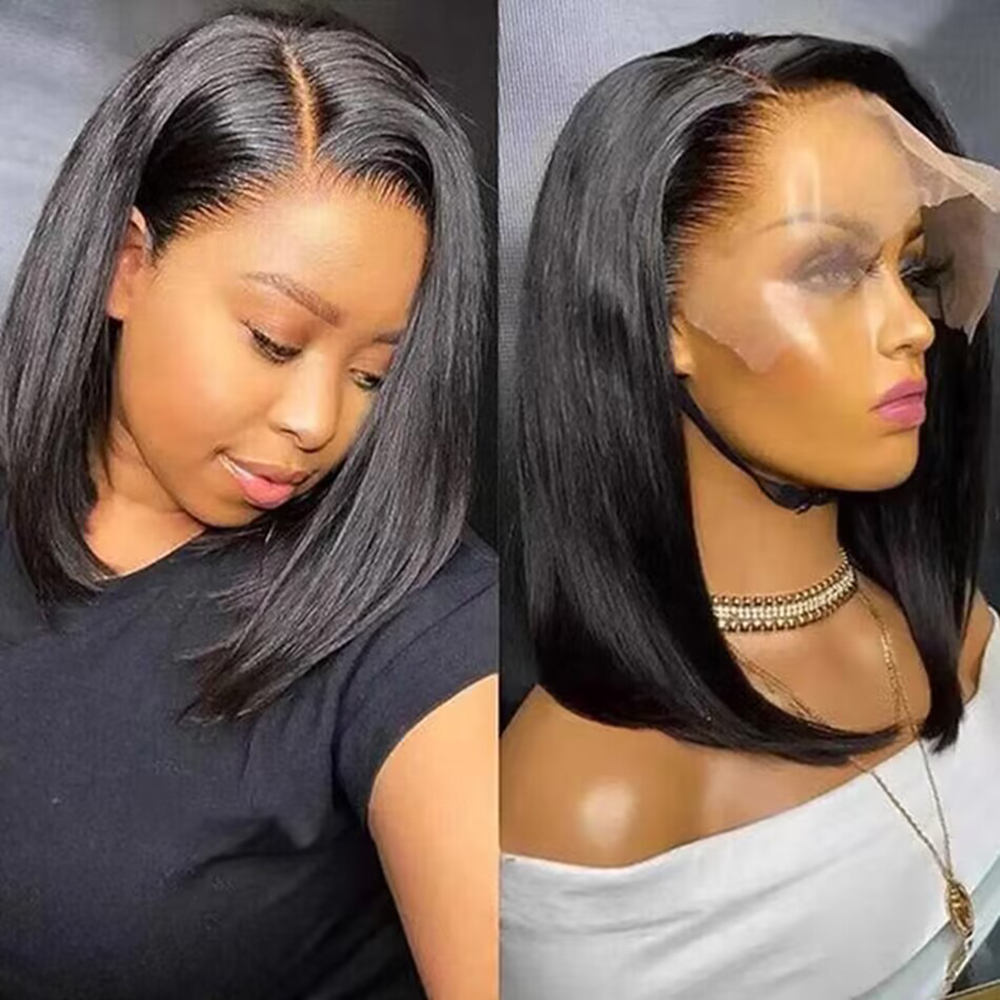 Glueless Wear And Go Human Hair Wig - 200% Dichte Bob Perücke Echthaar 13x4
