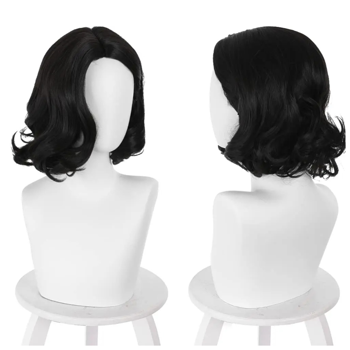 Synthetic Braided Wigs For Black Women - Schwarze kurze Bob-Perücke mit Wellen und