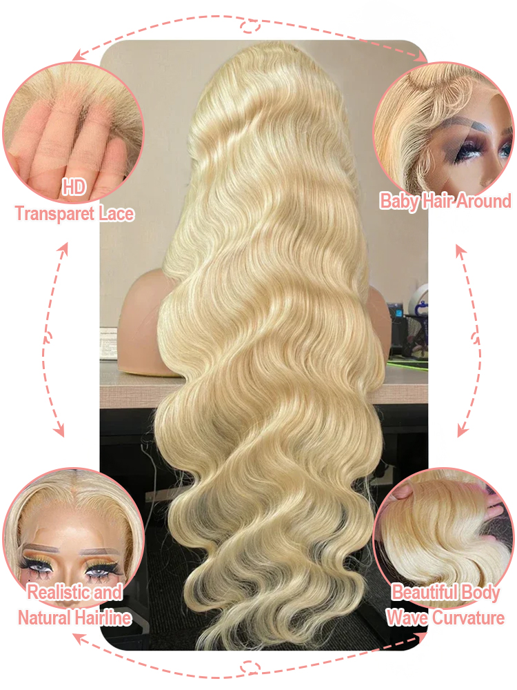 36 40 Zoll 613 Honigblond Body – 613 Blonde Body Wave Lace Front Wig Bewertung und Preis