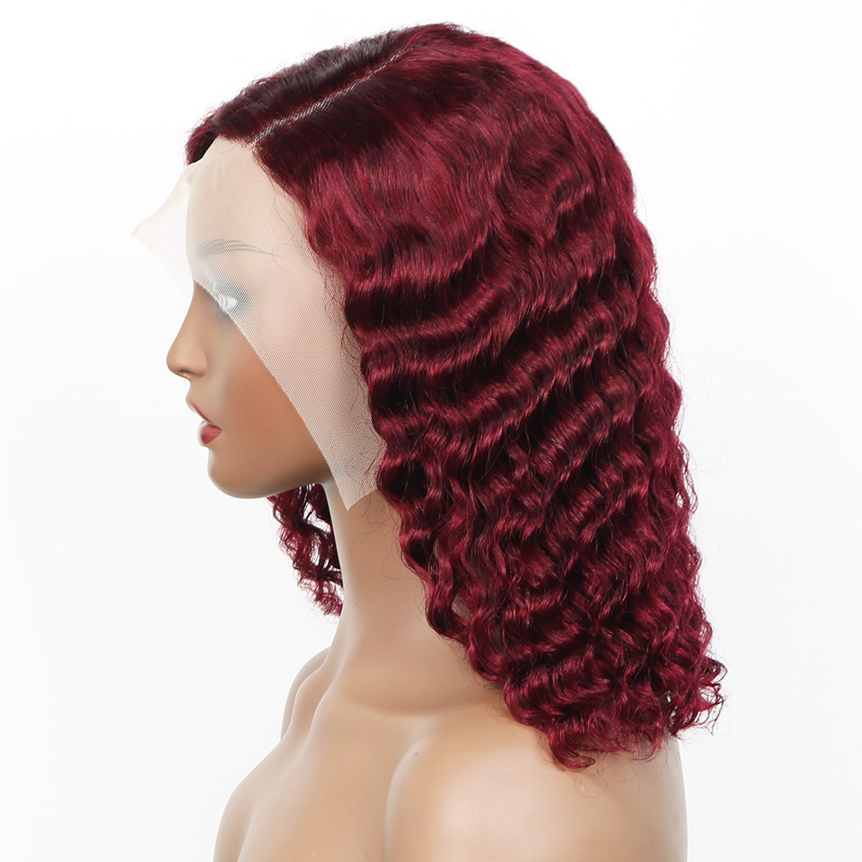 99j Burgunderrote, tiefe Bob-P – Pre Parted 13X4 Lace Front Bob Wig Bewertung und Preis