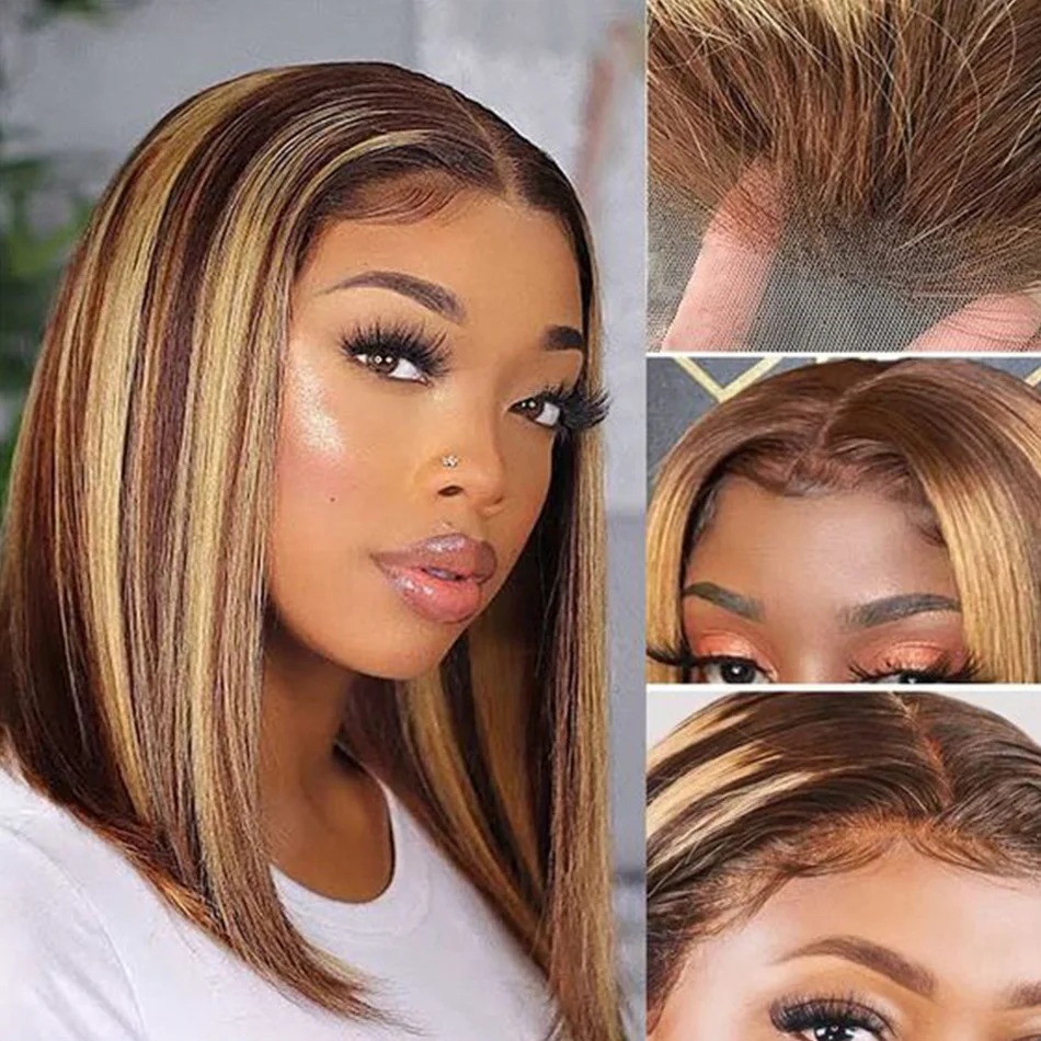 Highlight Blonde Perücke, kurz – Pre Parted 13X4 Lace Front Bob Wig Bewertung und Preis