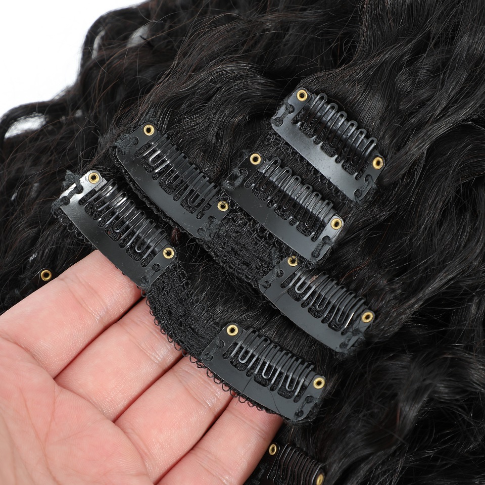 8-24 Zoll Wasserwellen-Locken- – Seamless Clip In Hair Extensions Human Hair Bewertung und Preis
