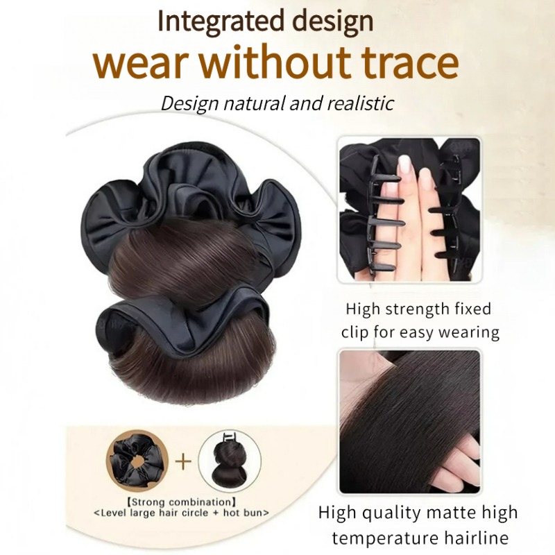 Neuer Synthetischer Satin-Haar – Claw Clip Messy Bun Hair Piece Bewertung und Preis